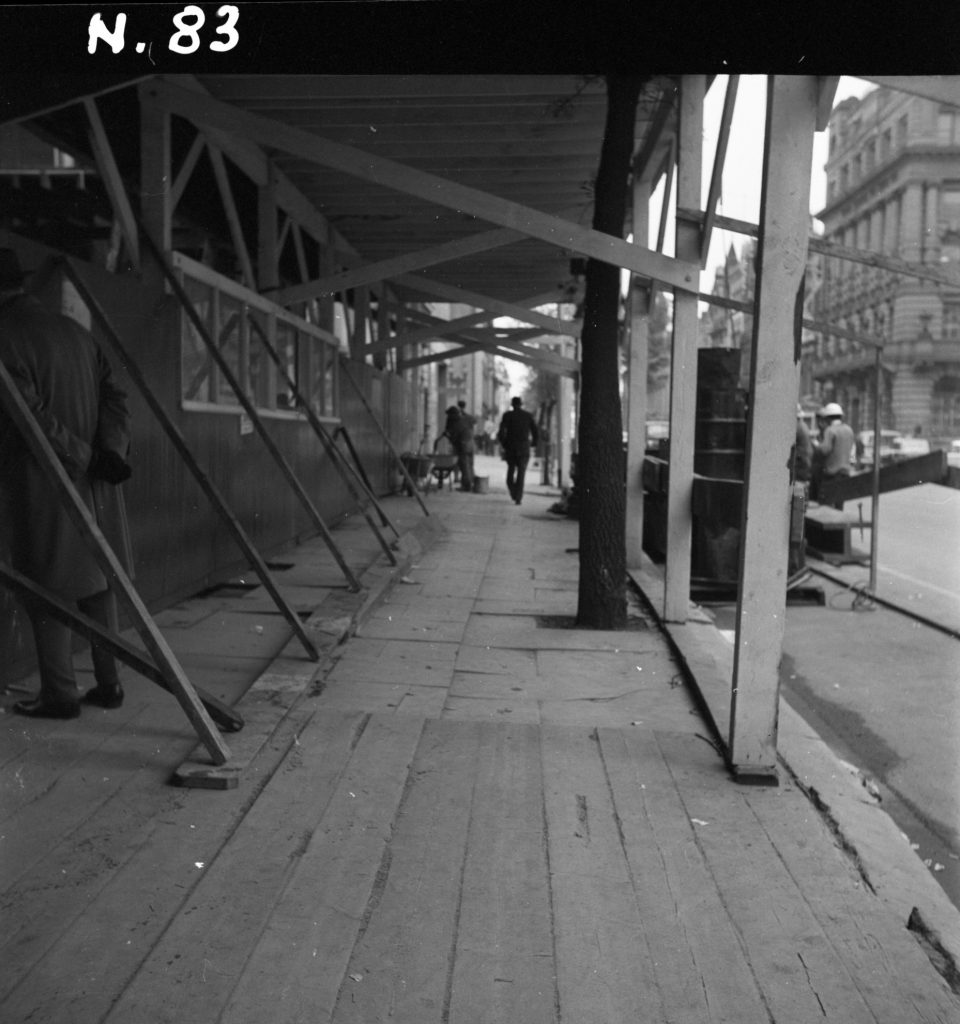 N83 Image showing hoardings around the Royal Globe Insurance building on Collins Street