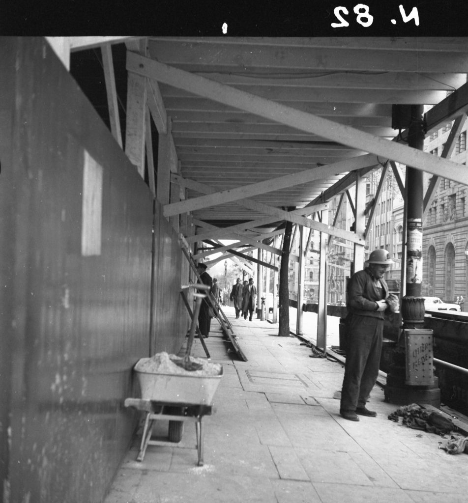 N82 Image showing hoardings around the Royal Globe Insurance building on Collins Street