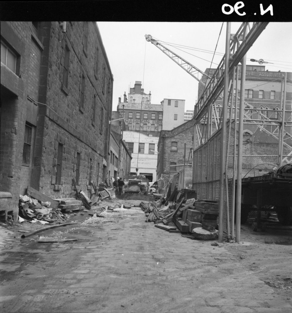 N90 Image showing construction on Custom House Lane