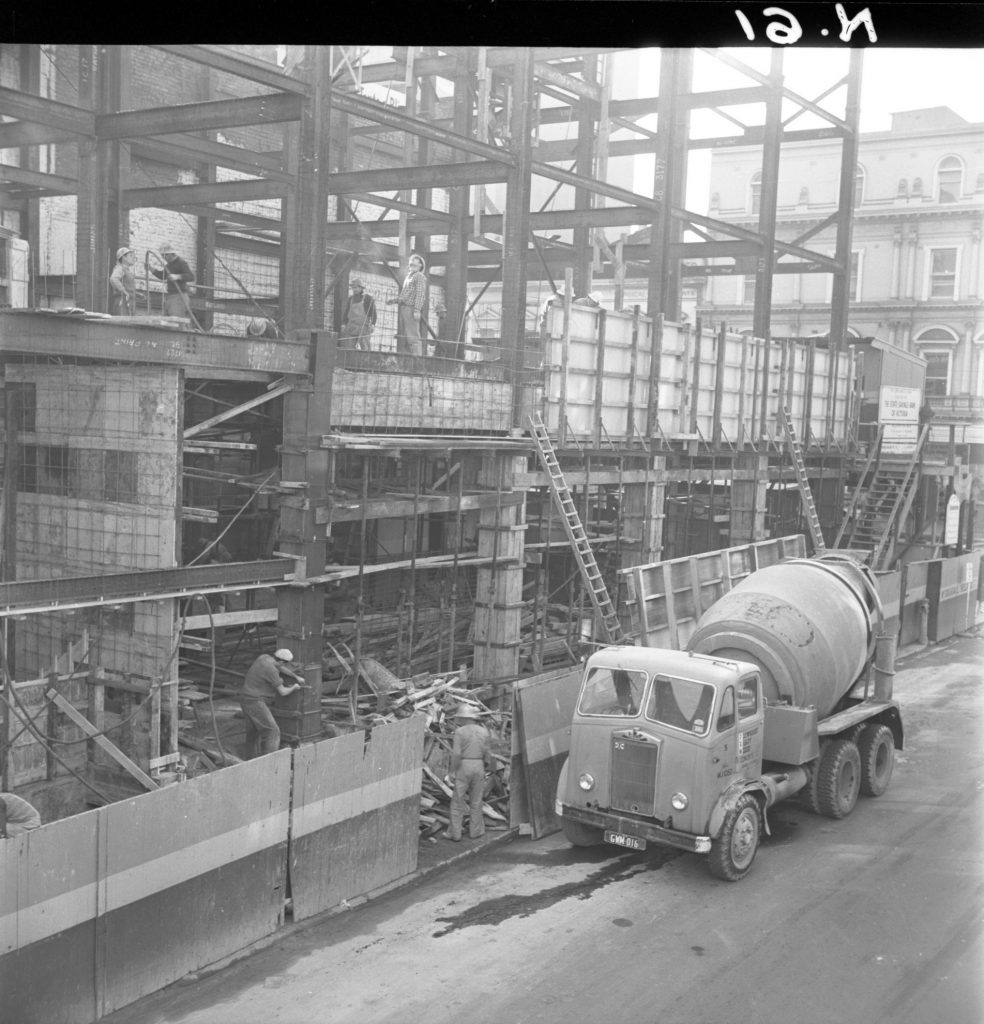 N61 Image showing a construction site with hoardings on Little Bourke Street