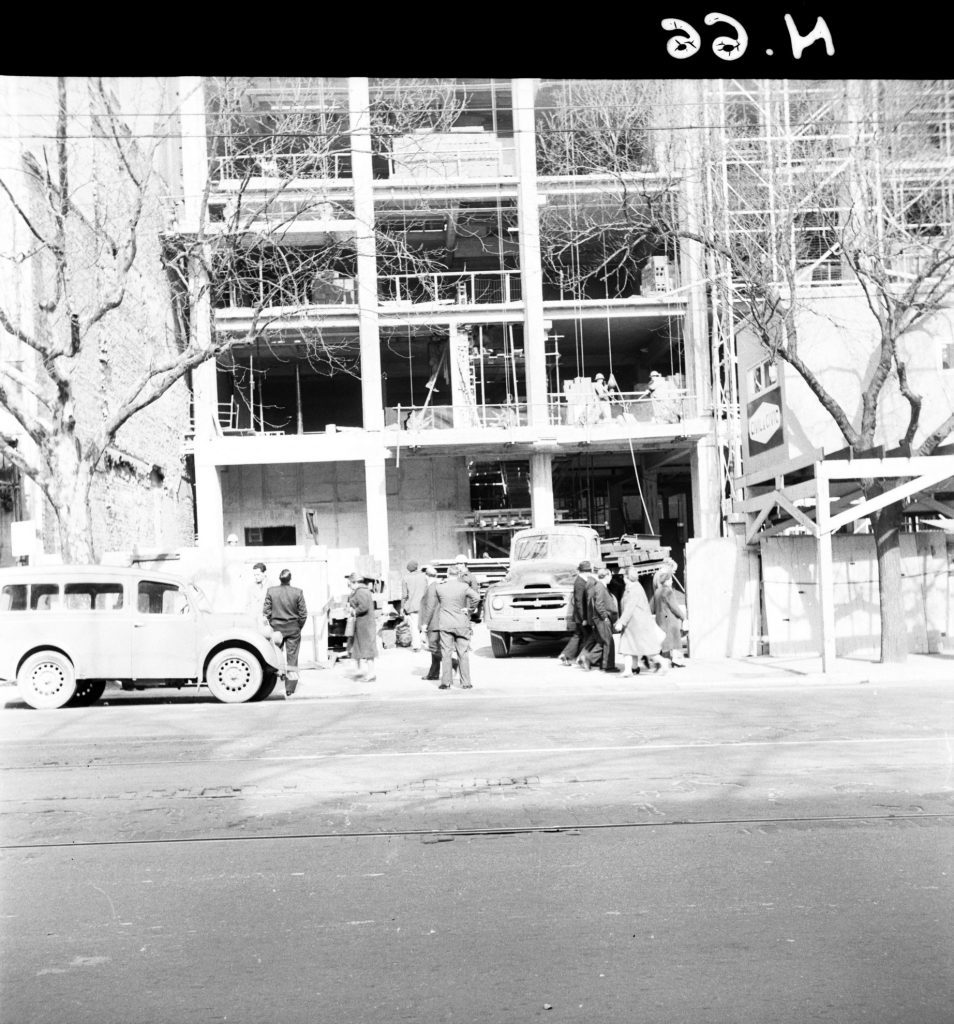 N66 Image showing hoardings around the Consolidated Zinc Building on Collins Street