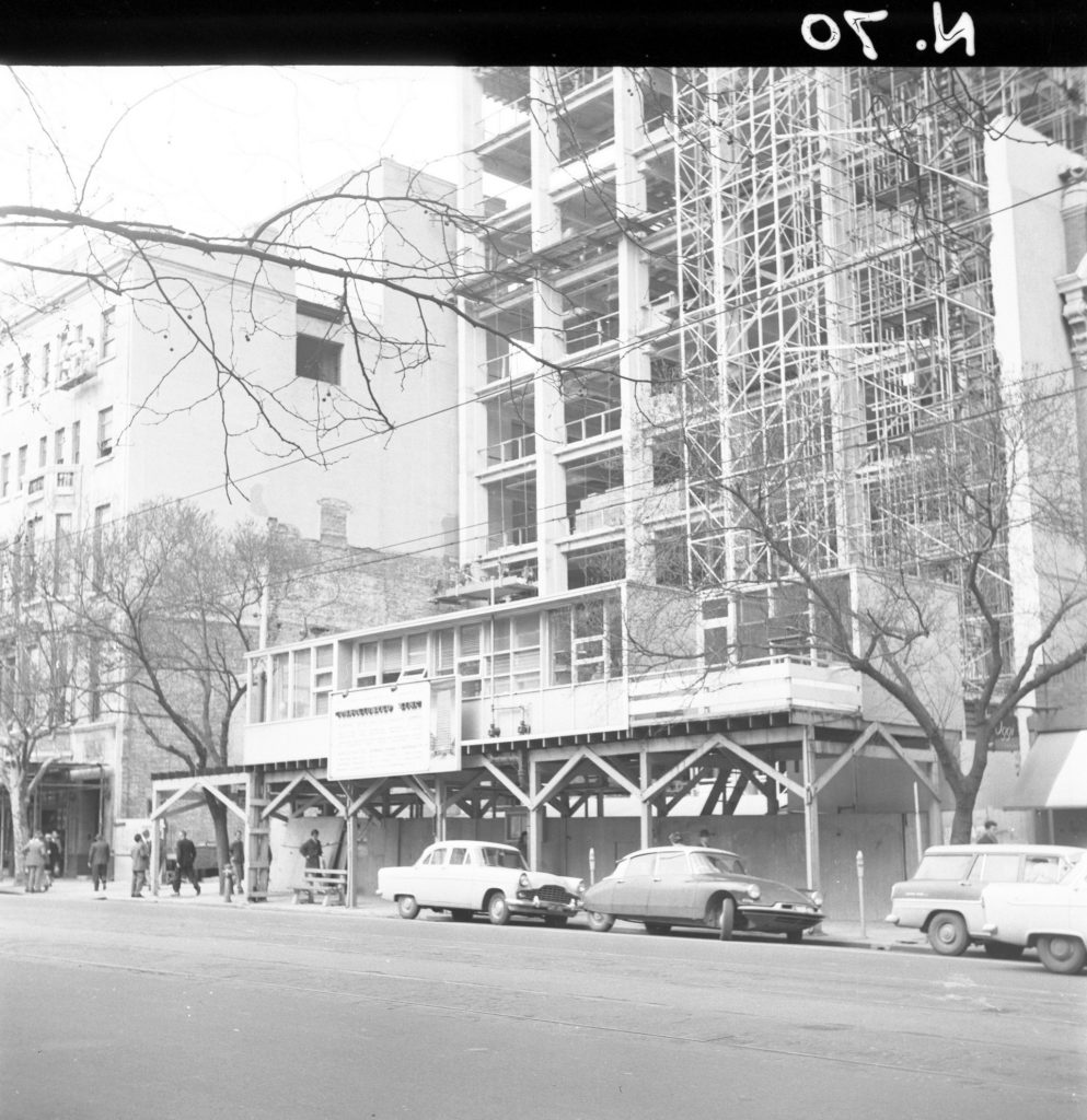 N70 Image showing hoardings around the Consolidated Zinc Building on Collins Street