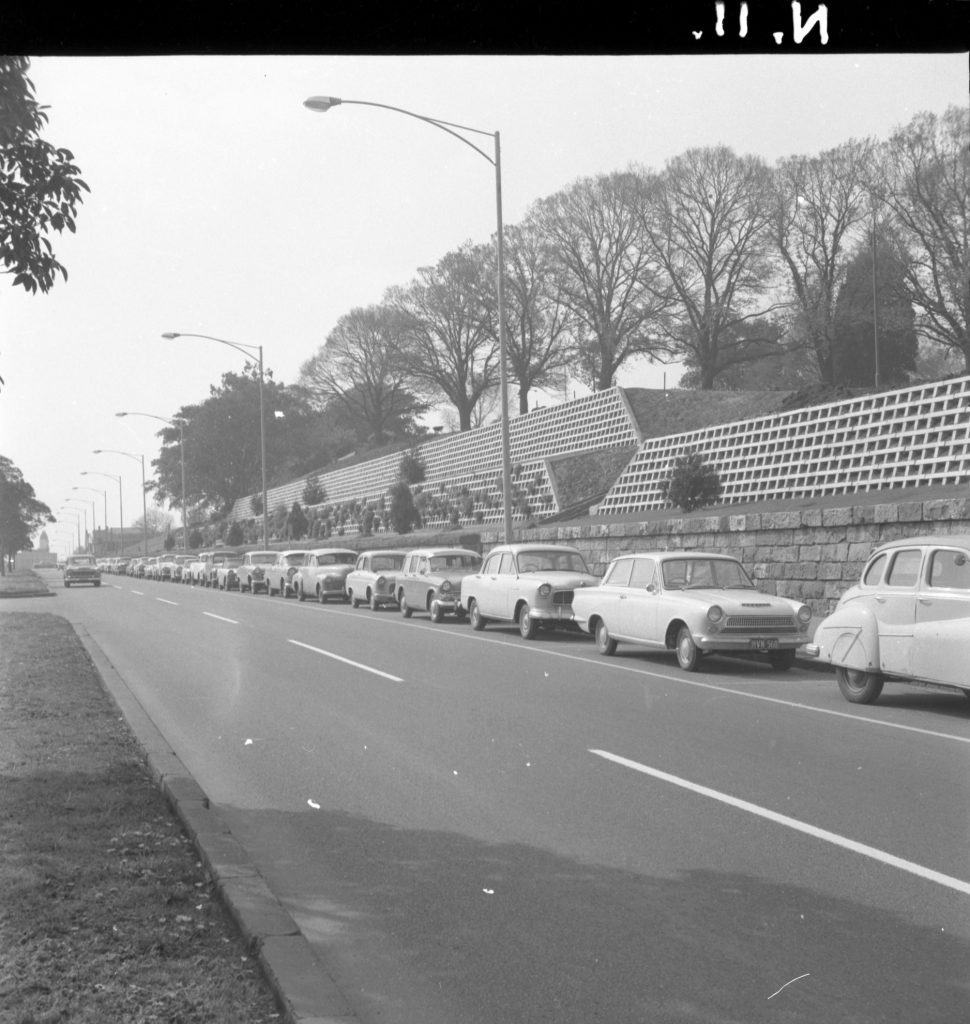 N11 Image showing a block wall around Flagstaff Gardens