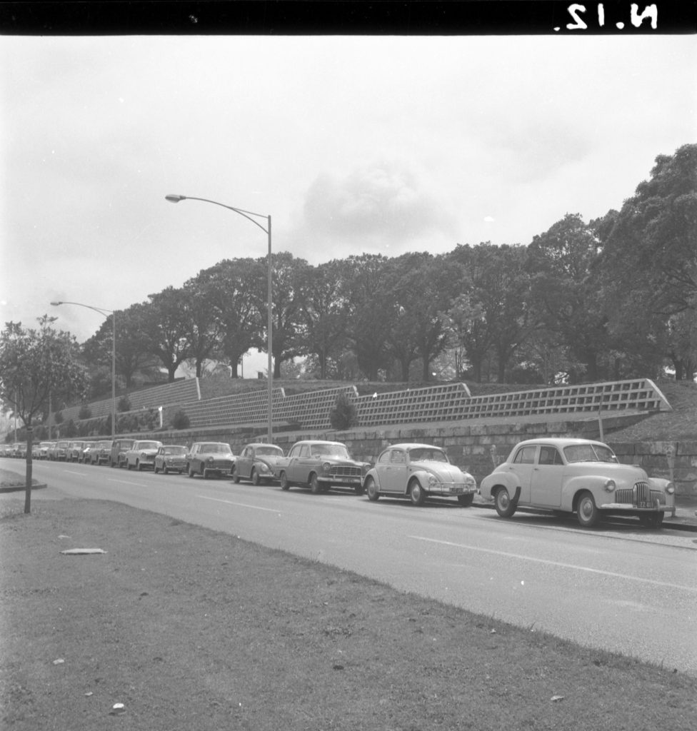 N12 Image showing a block wall around Flagstaff Gardens