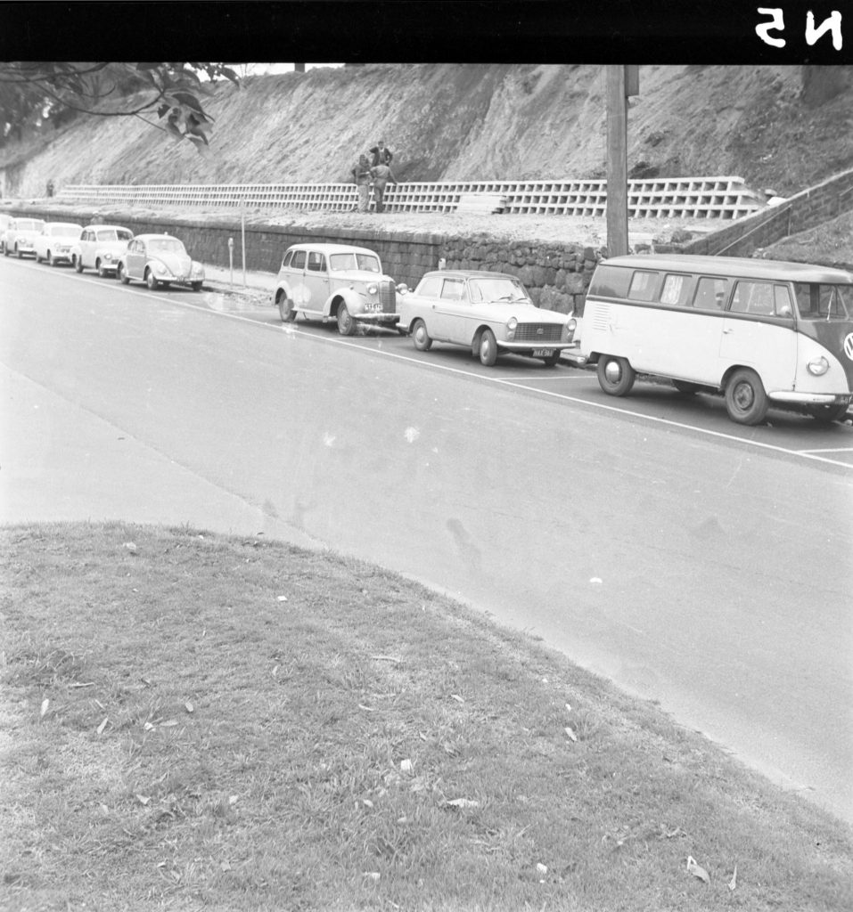 N5 Image showing a block wall around Flagstaff Gardens