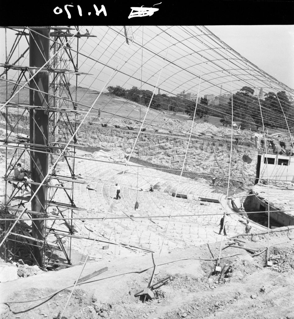 N170 Image showing terracing for seats during construction of the Sidney Myer Music Bowl