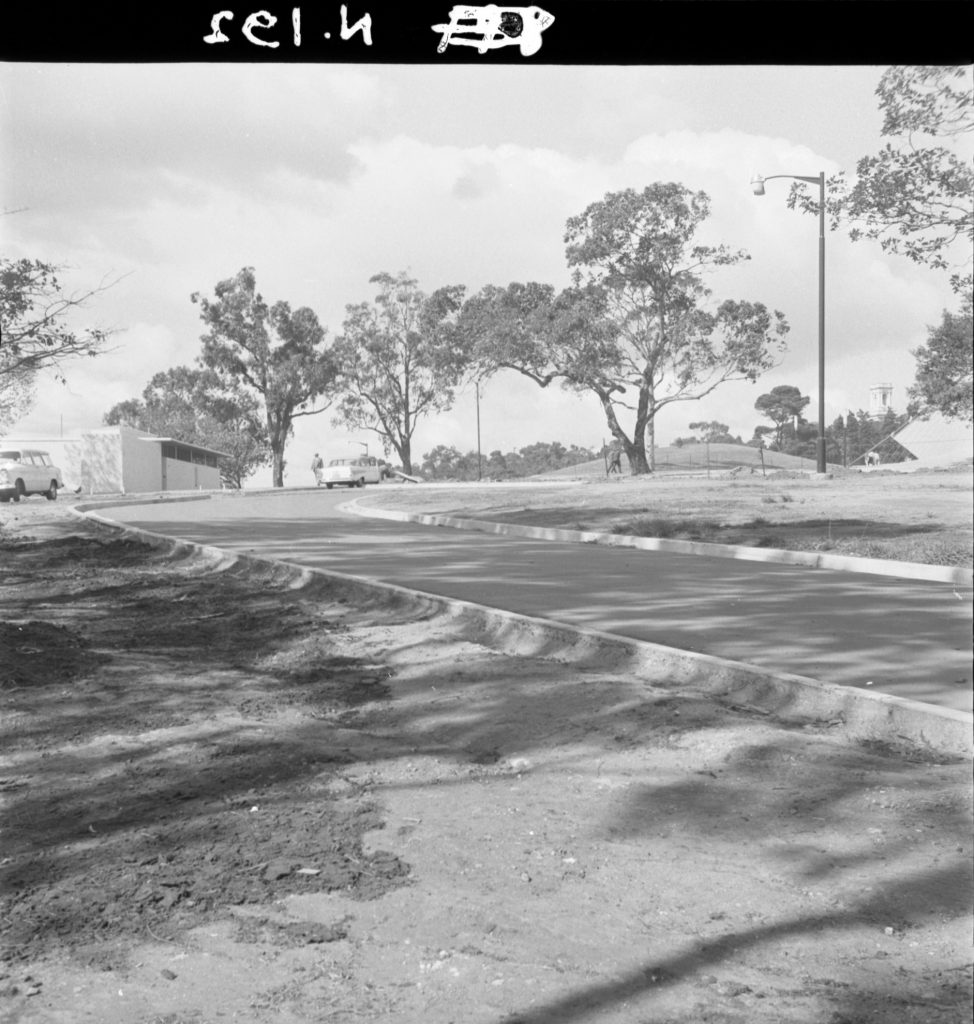 N192 Image showing the Sidney Myer Music Bowl roadway, with overhead lighting visible