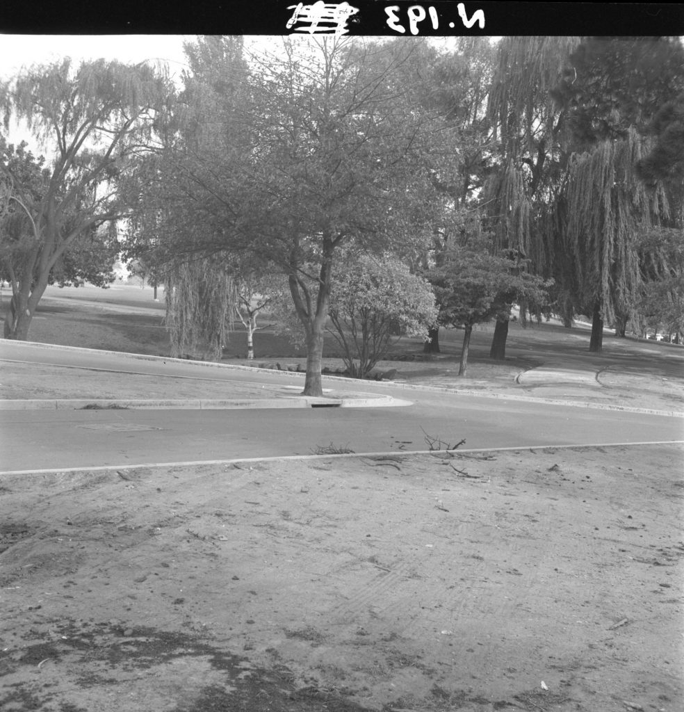 N193 Image showing the Sidney Myer Music Bowl roadway near a lake