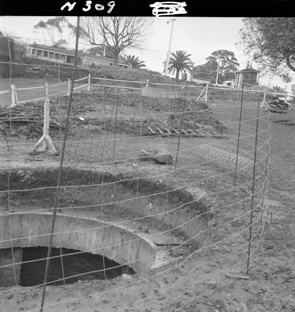 N309 Image showing foundations for the Southgate Fountain in Snowden Gardens