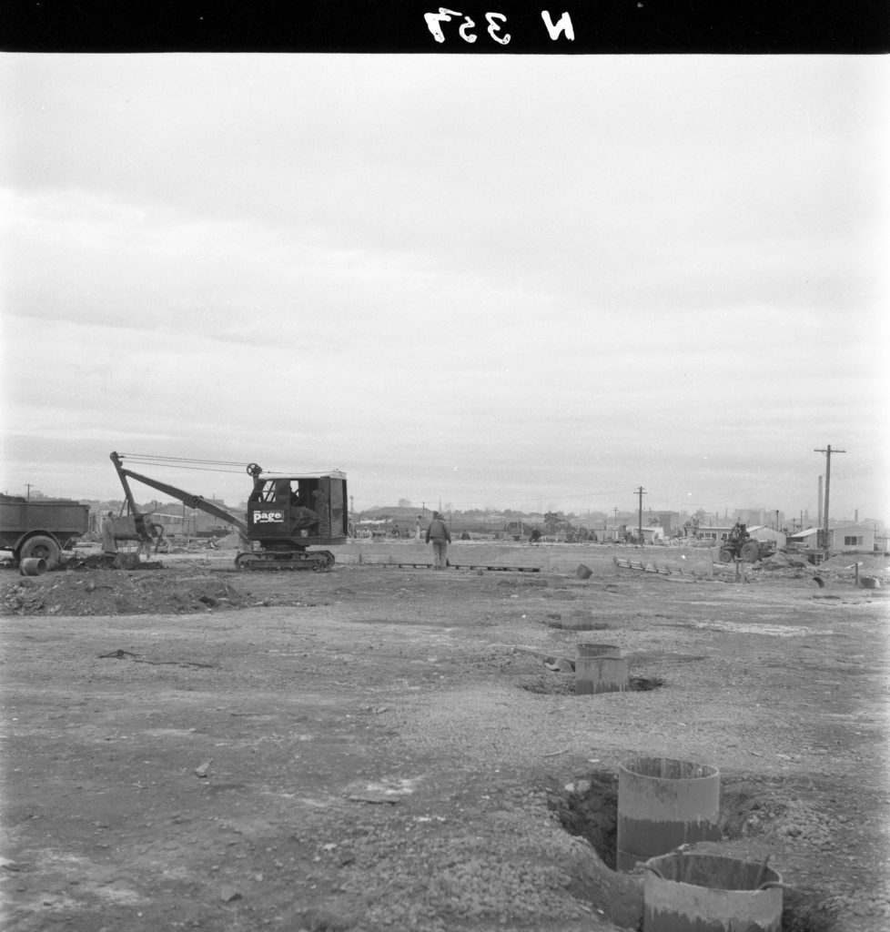 N357 Image showing Frankipile foundations at the site of the Fish Market on Footscray Road