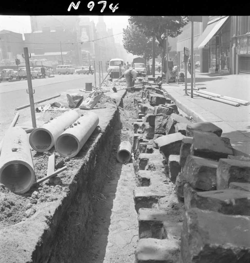 N974 Image showing installation of a drain on Bourke Street