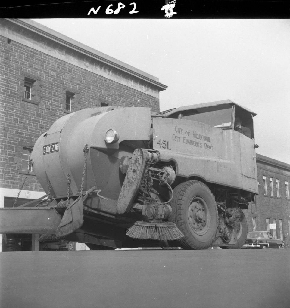 N682 Image showing an Ebeling street sweeping and pick-up machine