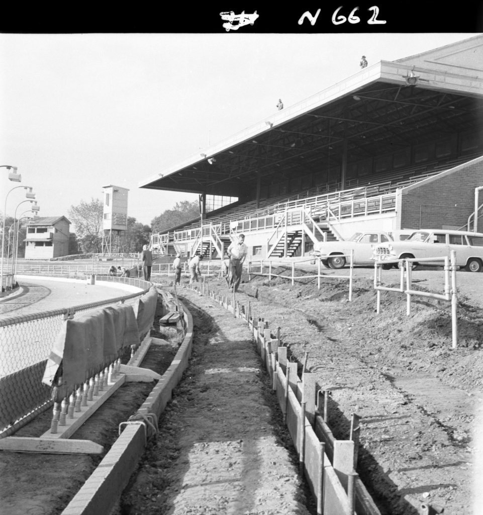 N662 Image showing construction of new terracing at North Melbourne Stadium