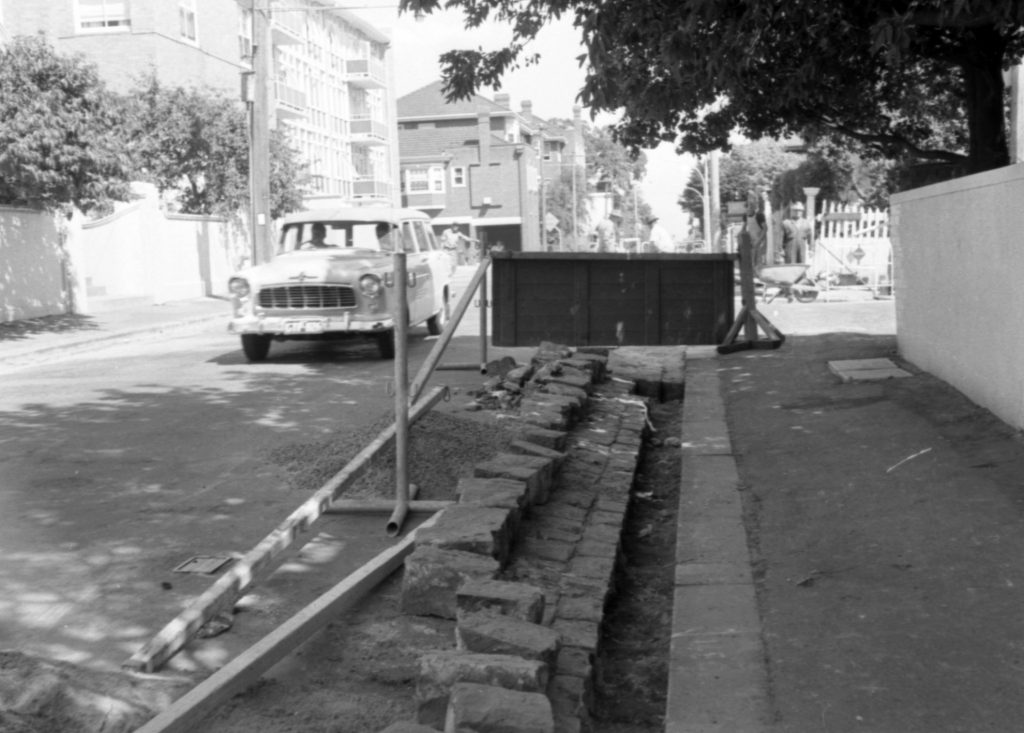 N619 Image showing roadworks along Walsh Street, South Yarra