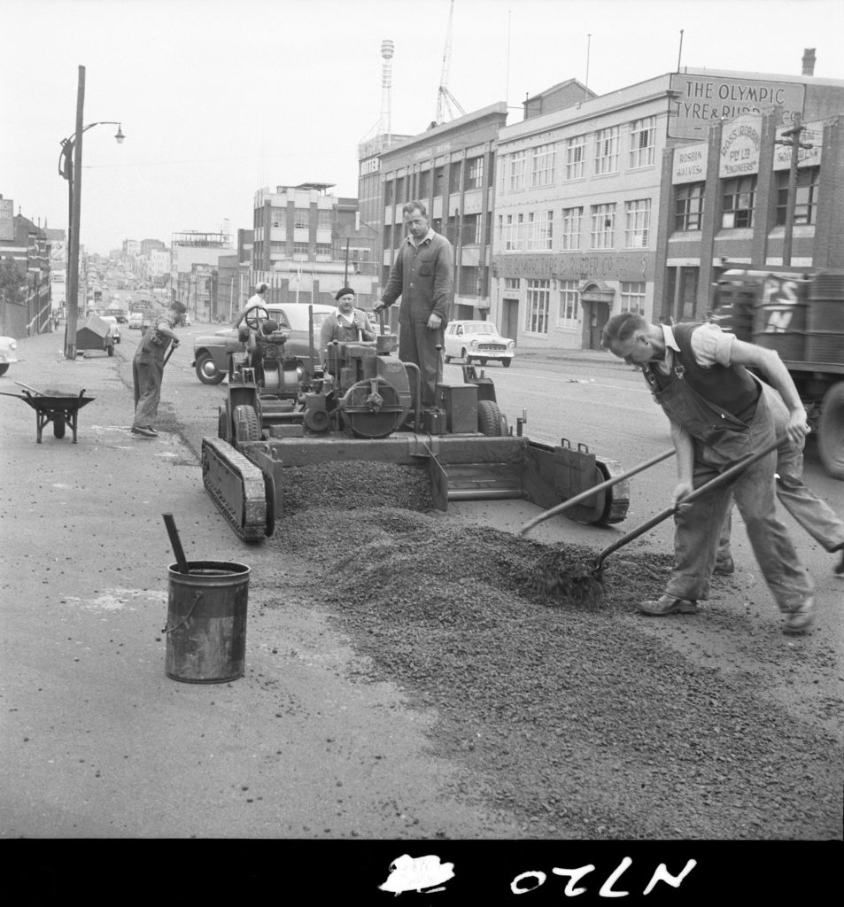 N720 Image showing an Amman footpath paver in operation