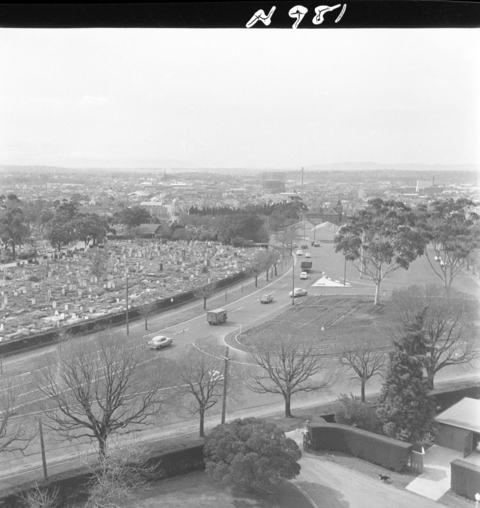 N981 Image showing channelisation on Swanston Street, near Cemetery Road