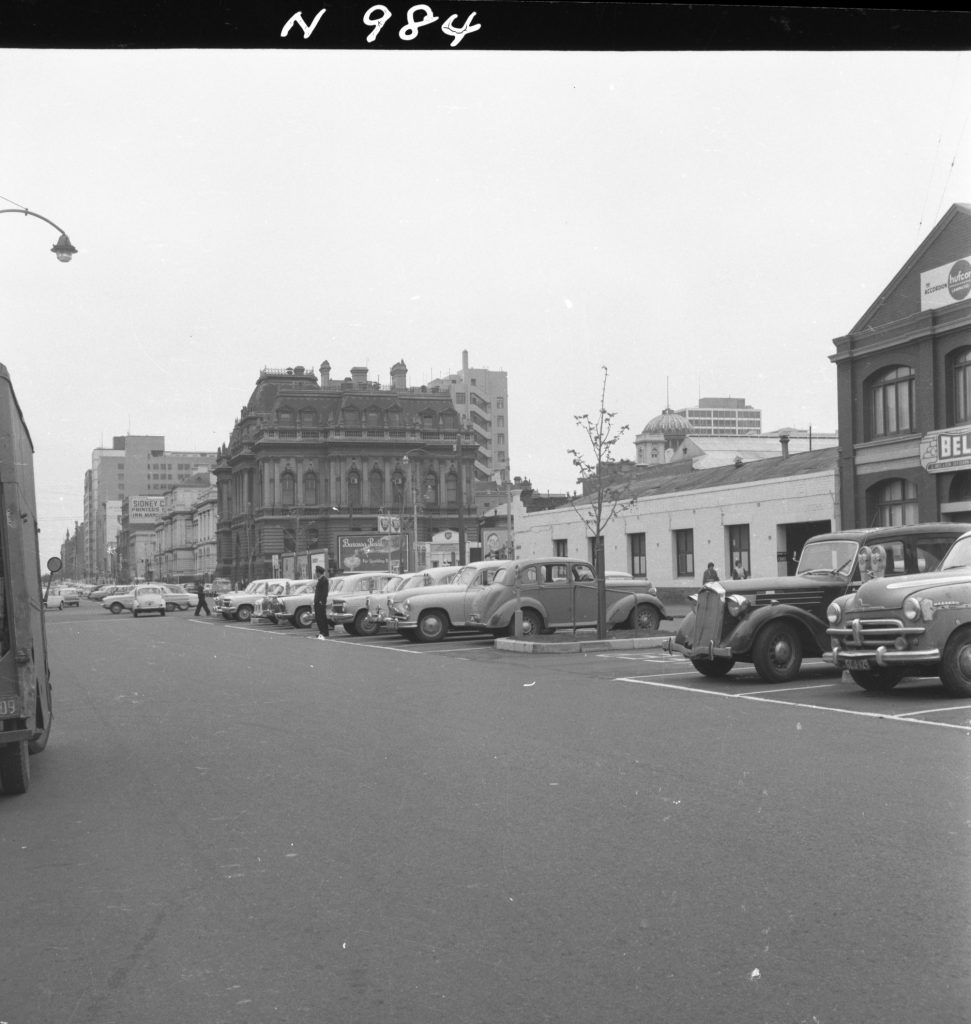 N984 Image showing extension of tree plots on Queen Street