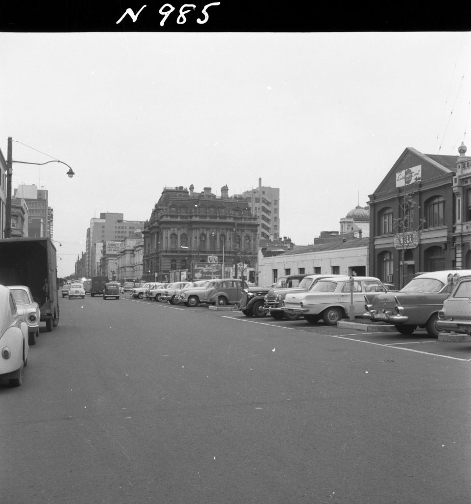 N985 Image showing tree plots on Queen Street