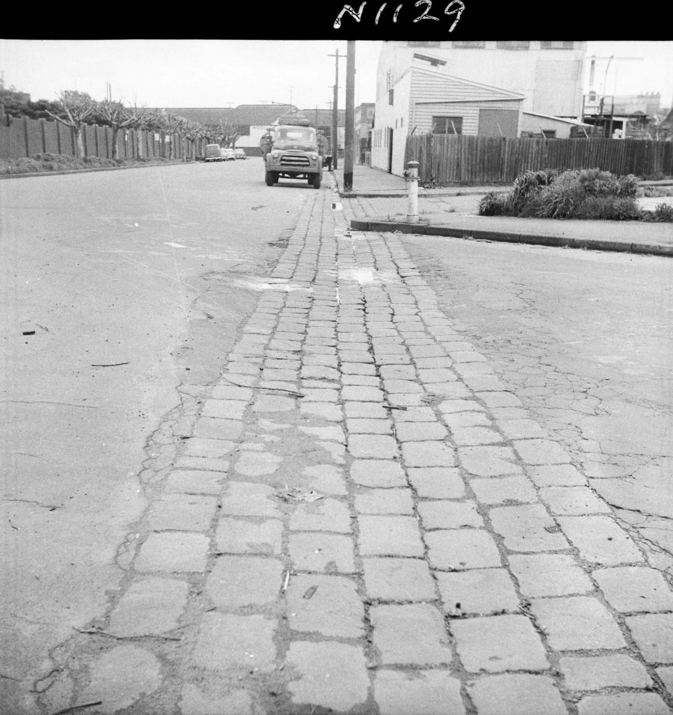 N1129 Image showing a dished crossing on Macaulay Road, North Melbourne