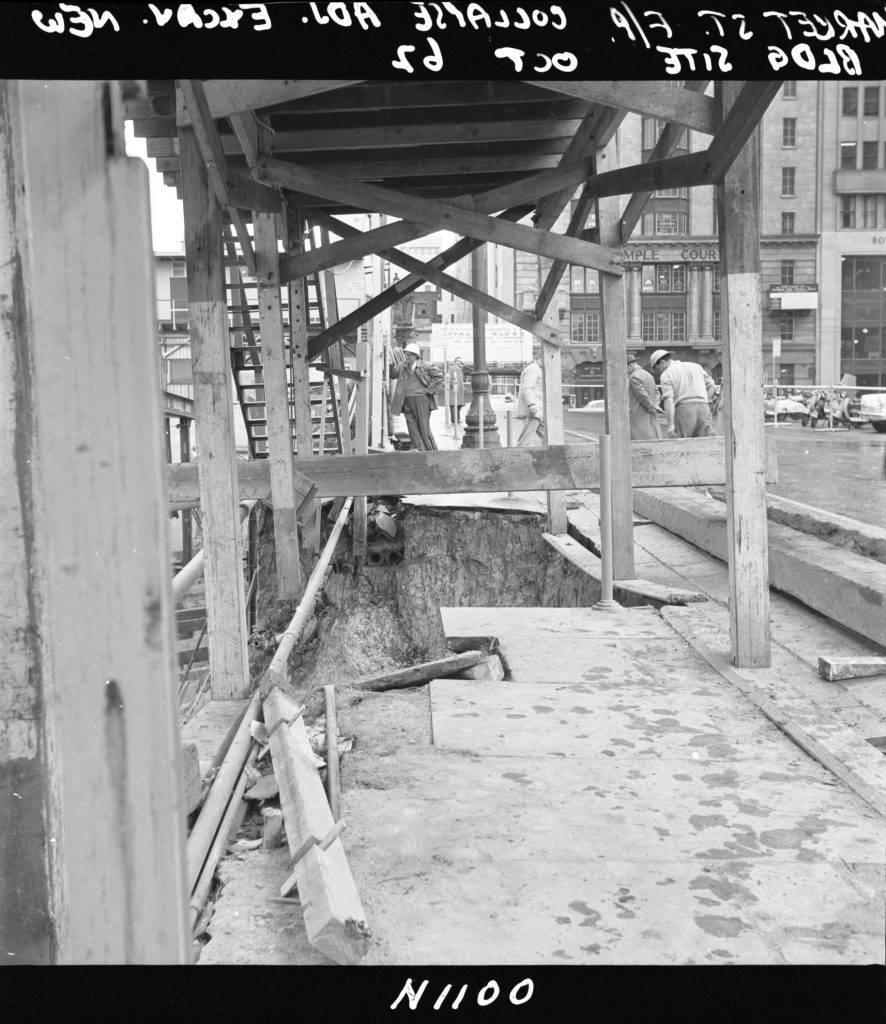 N1100 Image showing a collapsed footpath on Market Street