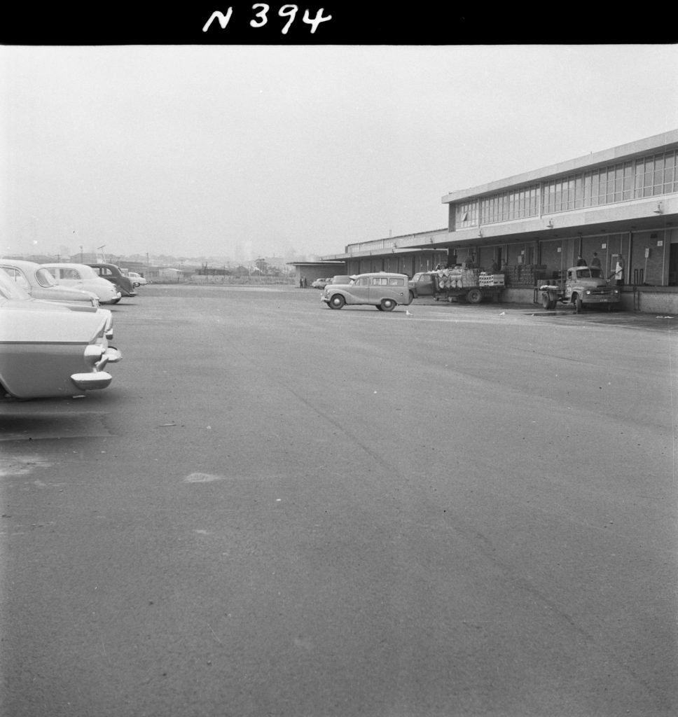 N394 Image showing an asphalted parking area of the Fish Market on Footscray Road