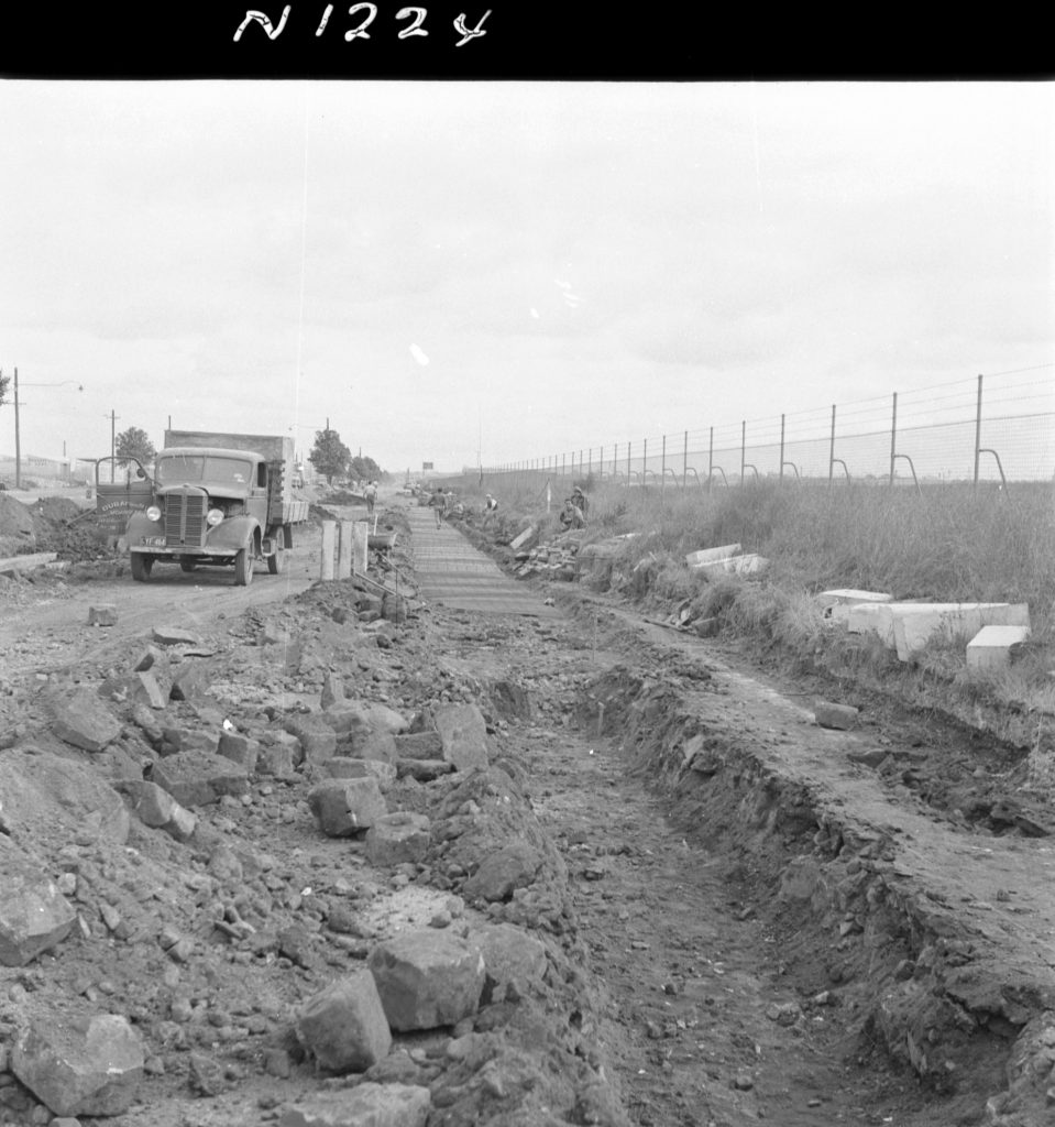 N1224 Image of the Footscray Road north service road, showing covering of the gas main with concrete slab