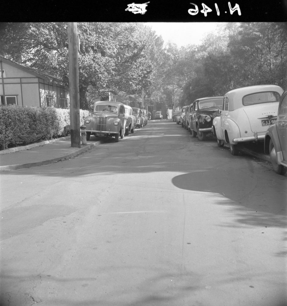 N146 Image showing a view of Tin Alley on Melbourne University grounds, prior to constructions