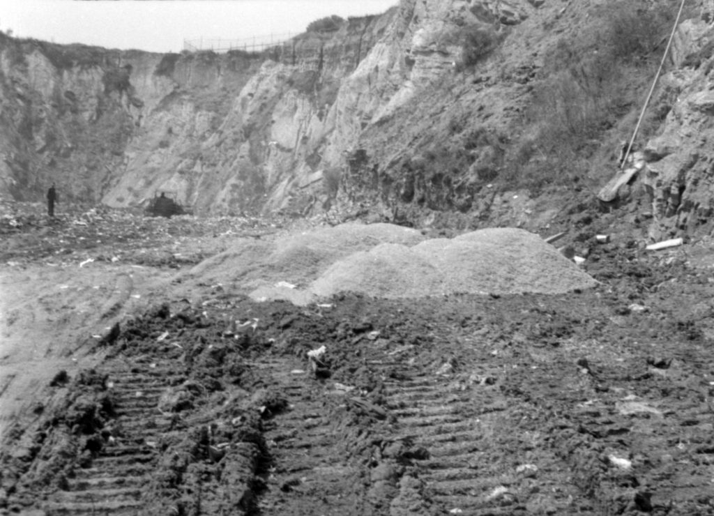 N539 Image showing the storage of sawdust etc. for wet weather, at Melbourne City Council tip