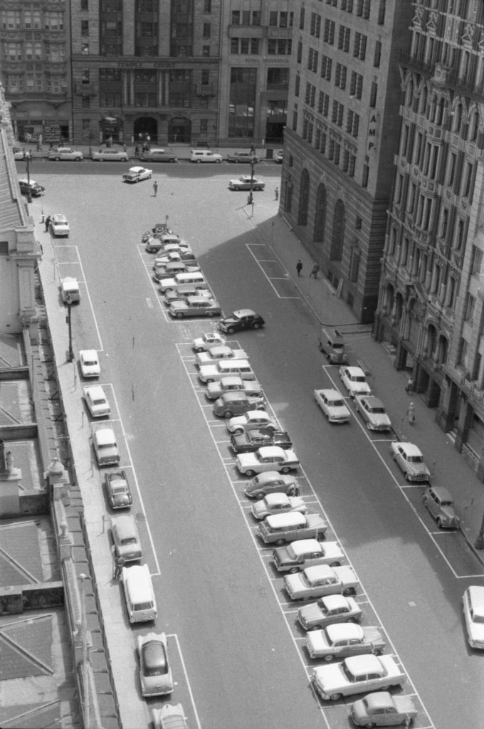 35A-6f Image showing an aerial view of a carpark in Melbourne city