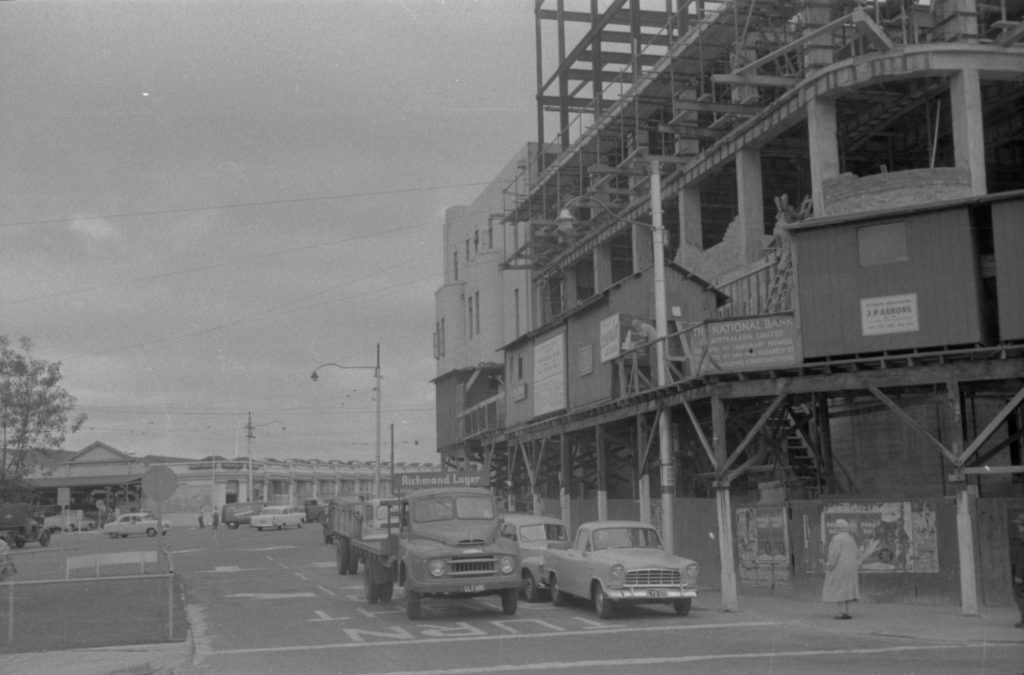 35A-12c Image showing obstructing cars at a construction site for The National Bank