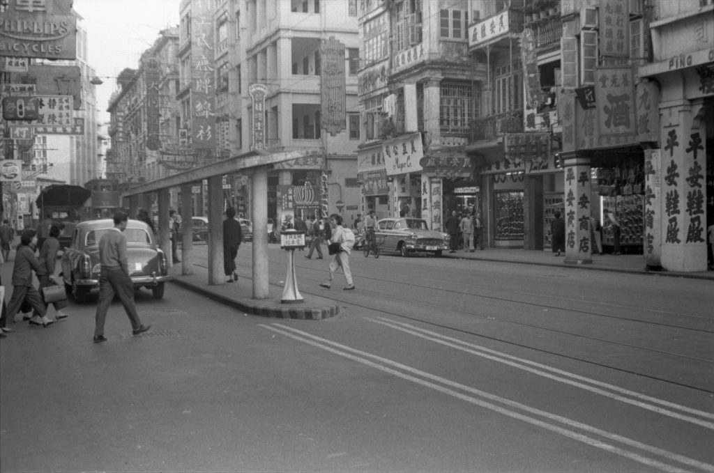 35A-20a Image of a tram stop in Hong Kong