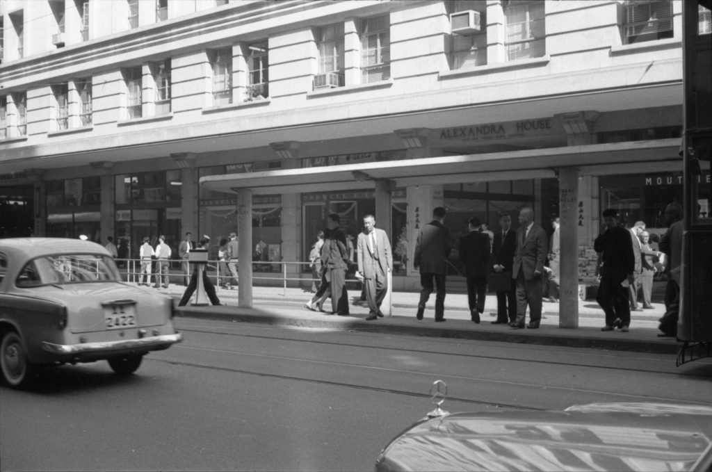 35A-23c Image of a tram stop outside Alexandra House in Hong Kong