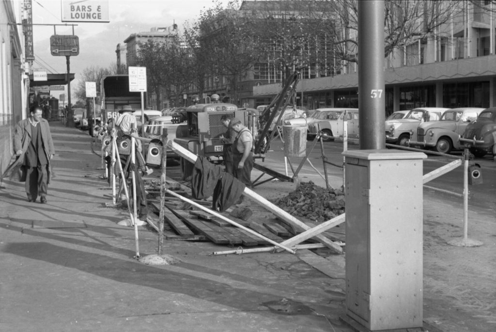 35A-51c Image showing footpath works on Exhibition Street, possibly by the Postmaster-General’s department