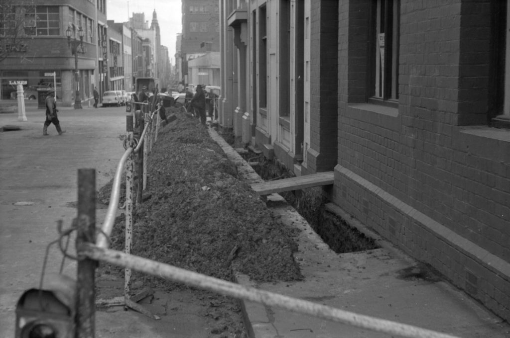 35A-64b Image of Postmaster-General works on Little Collins Street facing west close to Exhibition Street