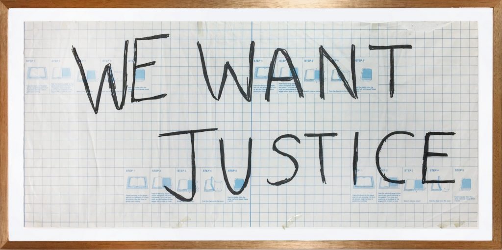 Placard, We want justice