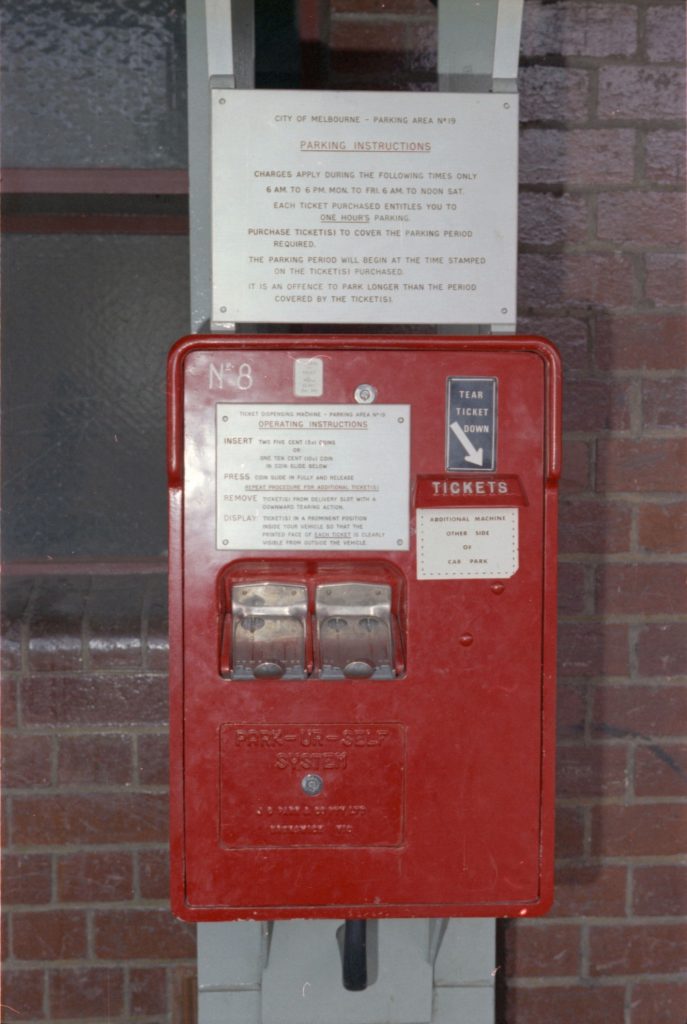 35B-1b Image of a ticket dispensing machine for City of Melbourne parking area number 19