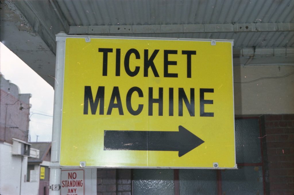 35B-2d Image of a sign for a ticket machine