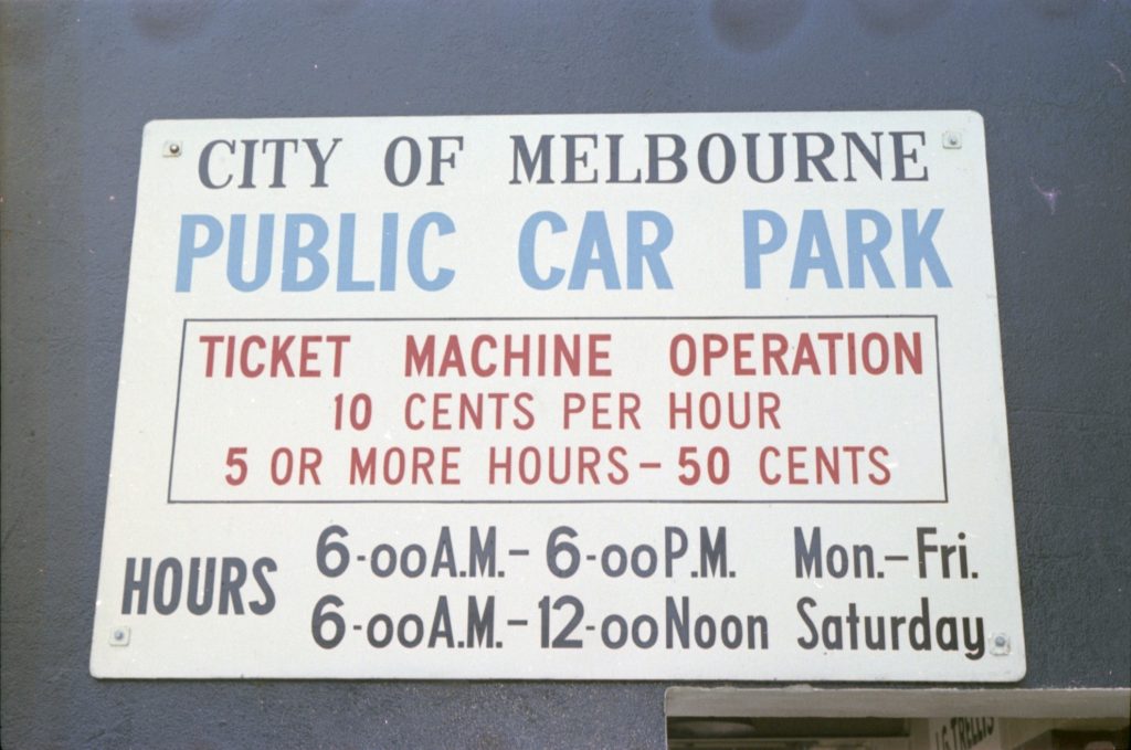 35B-4a Image of a sign for a City of Melbourne public car park