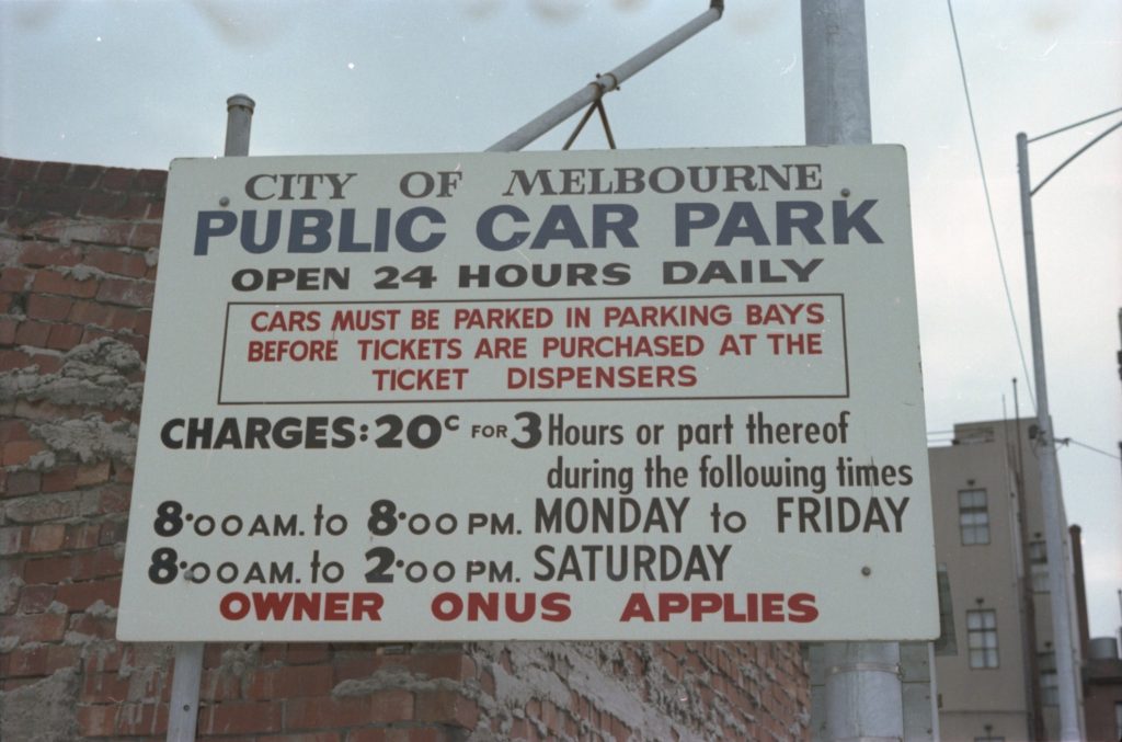 35B-4c Image of a sign for a City of Melbourne public car park