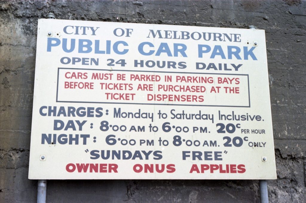 35B-6a Image of a sign for a City of Melbourne public car park