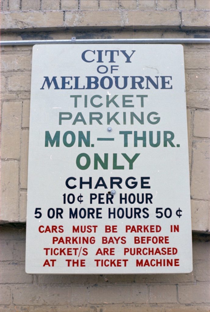 35B-7d Image of a sign for City of Melbourne ticket parking