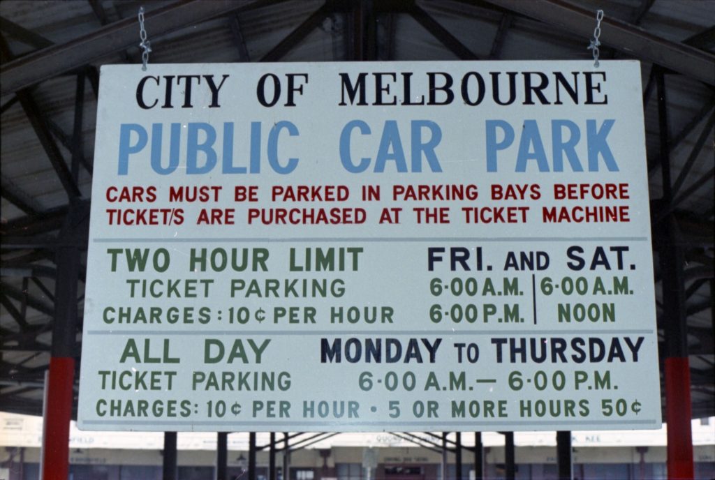 35B-9a Image of a sign for a City of Melbourne public car park