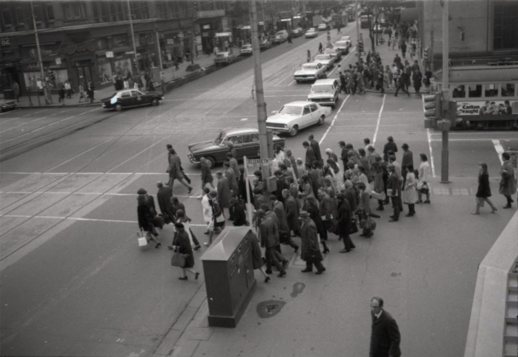 35B-14g Image of pedestrians crossing at Elizabeth Street and Collins Street