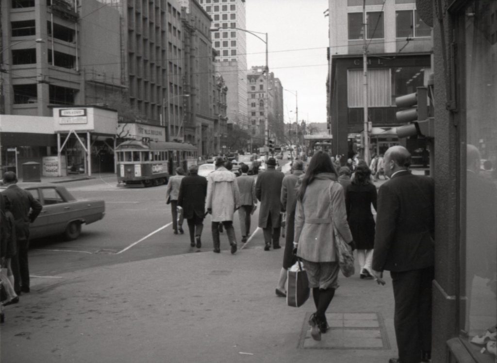 35B-14m Image of pedestrians crossing at Elizabeth Street and Collins Street