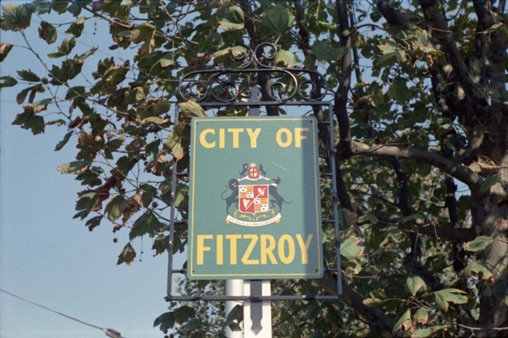 35B-34b Image of a sign with the City of Fitzroy emblem