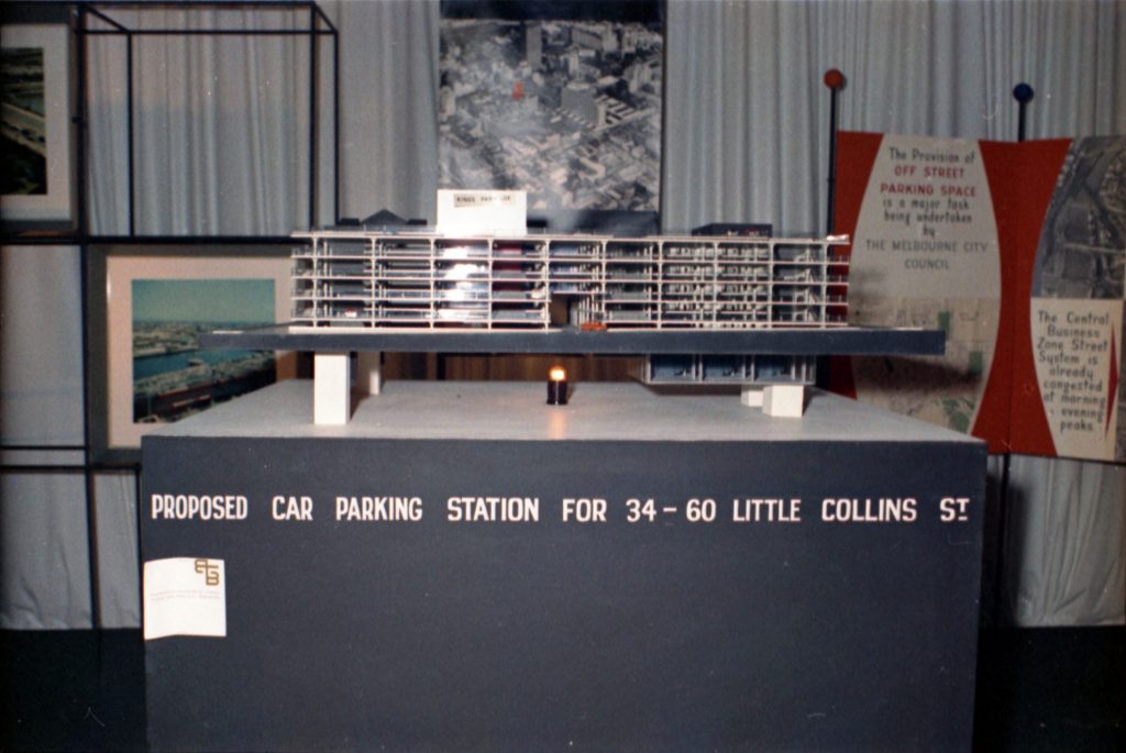 35B-40e Image of a model for a proposed parking station on Little Collins Street