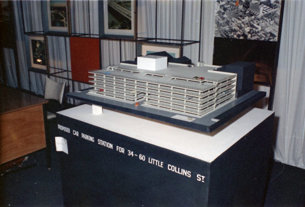 35B-40f Image of a model for a proposed parking station on Little Collins Street