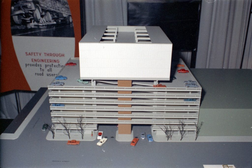 35B-40h Image of a model for the Total House Offices and car Park on Russell Street