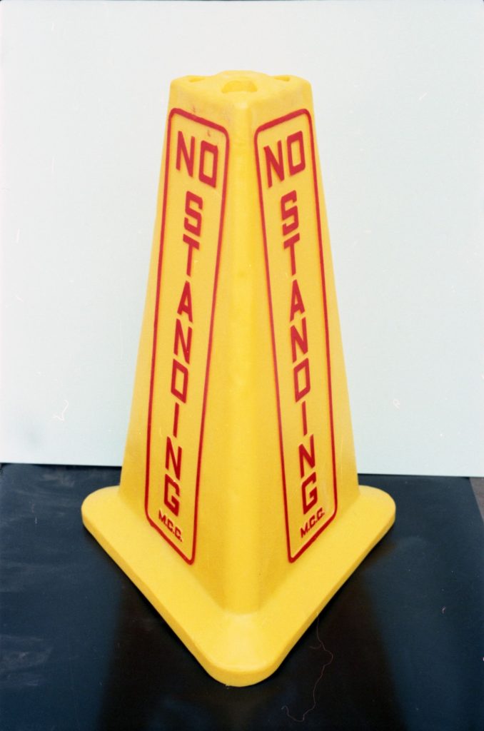 35B-50c Image of a traffic cone marked “no standing”