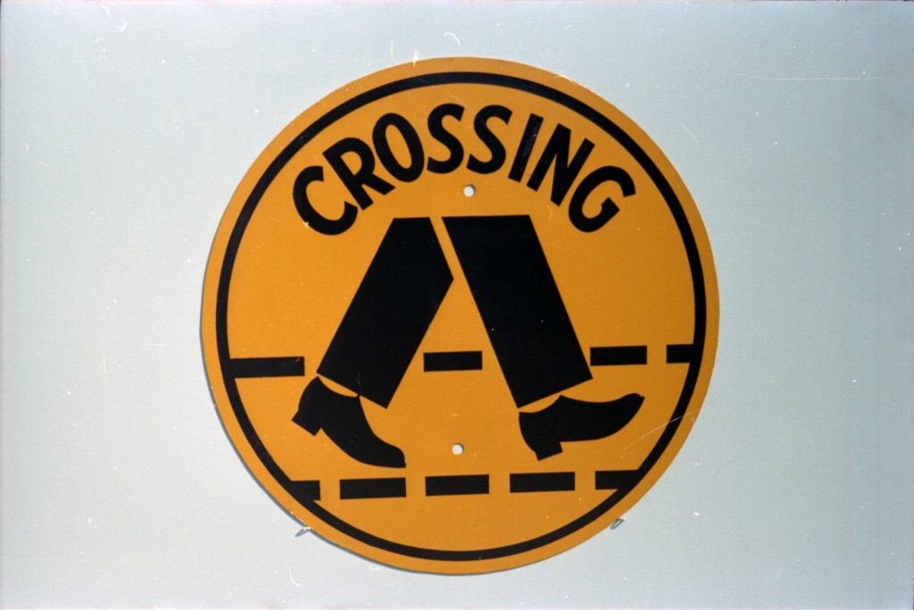 35B-53d Image of a sign for a pedestrian crossing